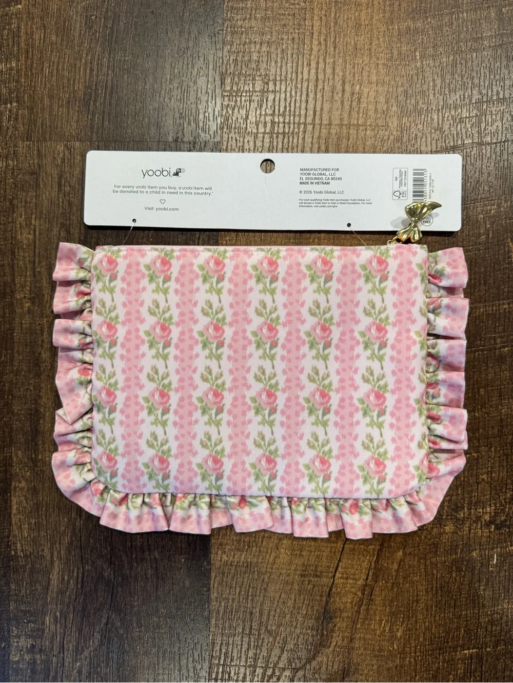 Loveshackfancy x target yoobi blooming heirloom flat zip pencil case with ruffle